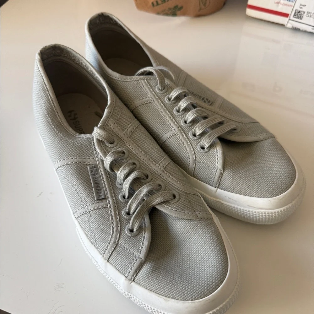 Superga Light Gray Canvas Sneakers